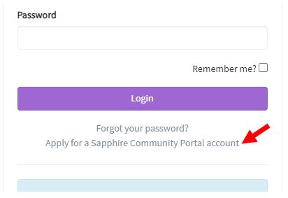 Apply for a Sapphire Community Portal account